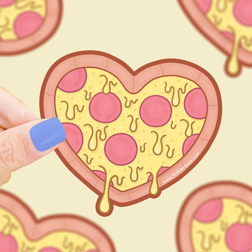 Pizza Heart Vinyl Sticker