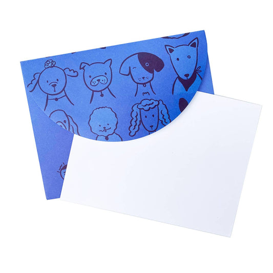 Dogs Patterned Envelope Note Card Set