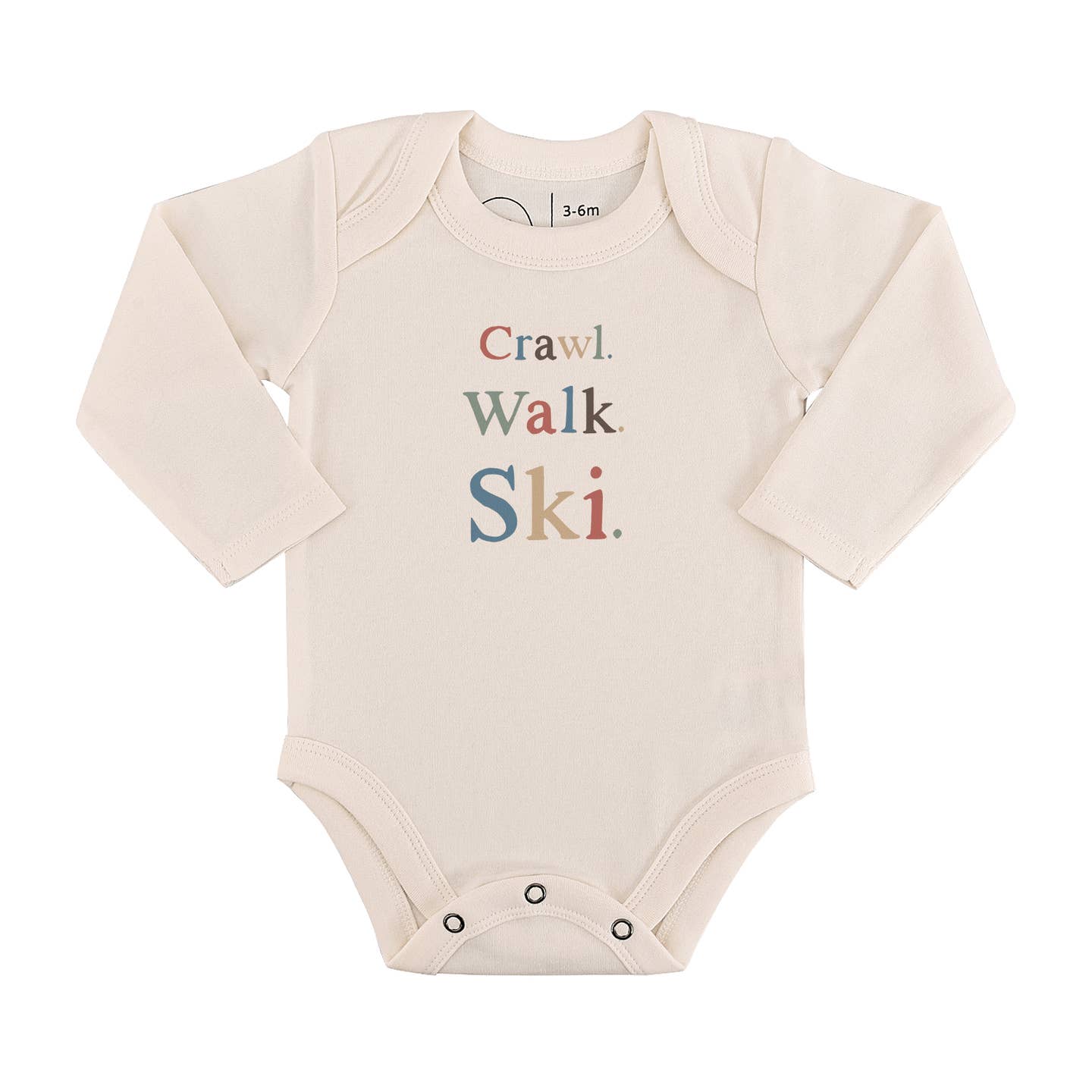 Crawl Walk Ski Organic Baby Onesie