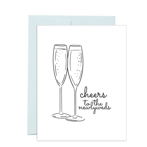 Cheers To the Newlyweds Champagne Glass Card
