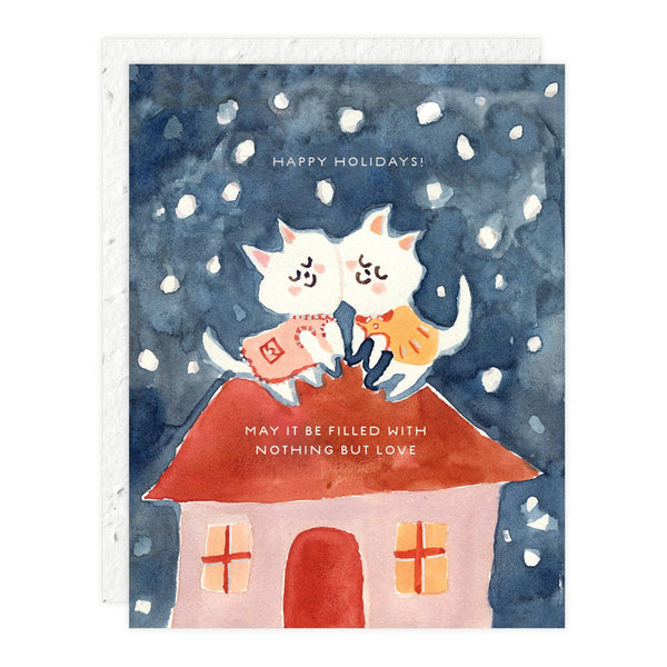 Snow Cats Holidays Fill With Love Card