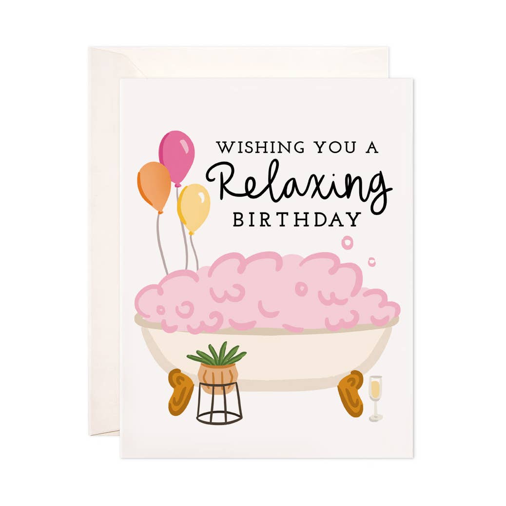 Relaxing Tub Birthday Card