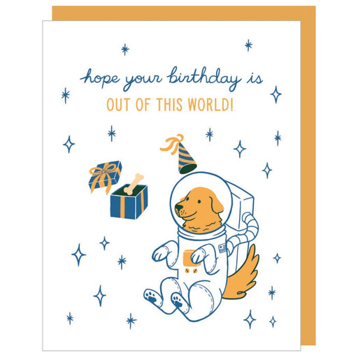 Space Dog Out of This World Birthday Card