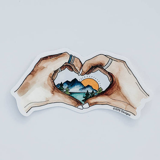 Heart Hands Scene Sticker