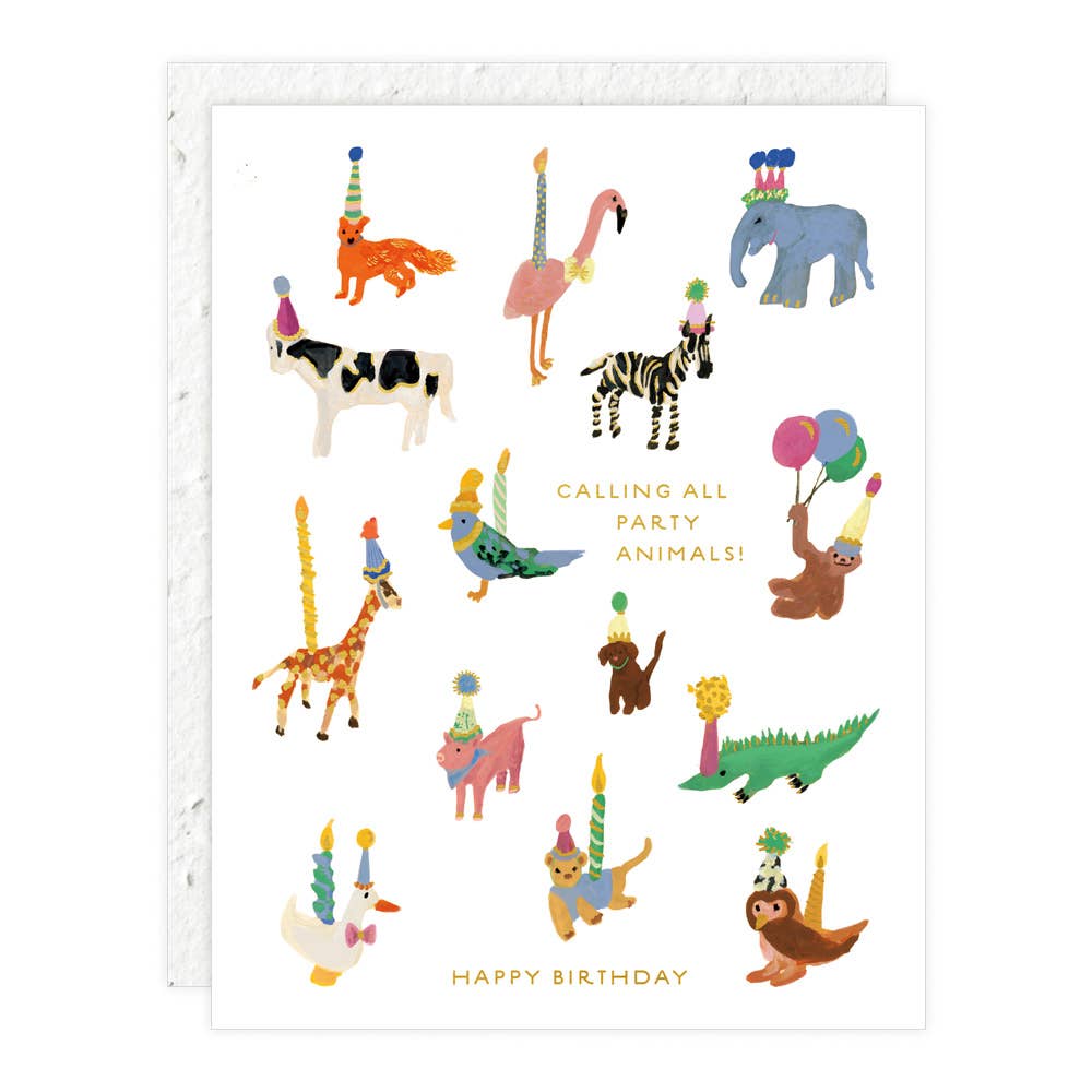 Calling All Party Animals Birthday Card