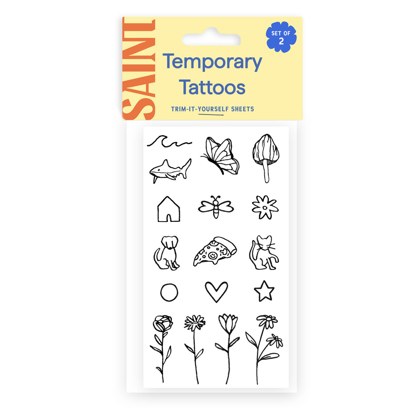 Large Tiny Doodles Temp Tattoos