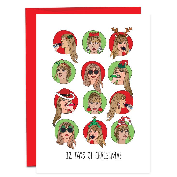 Twelve 12 Tays of Christmas Taylor Swift Card