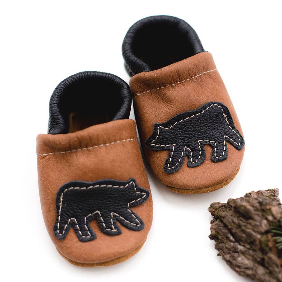 Black Bear Leather Moccasins