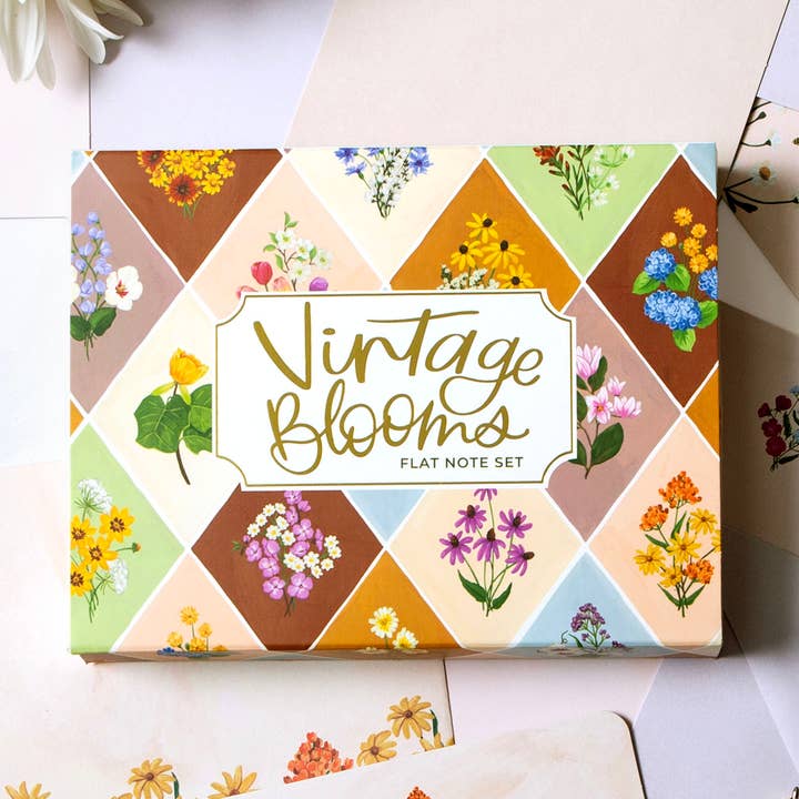 Vintage Blooms Flat Note Set