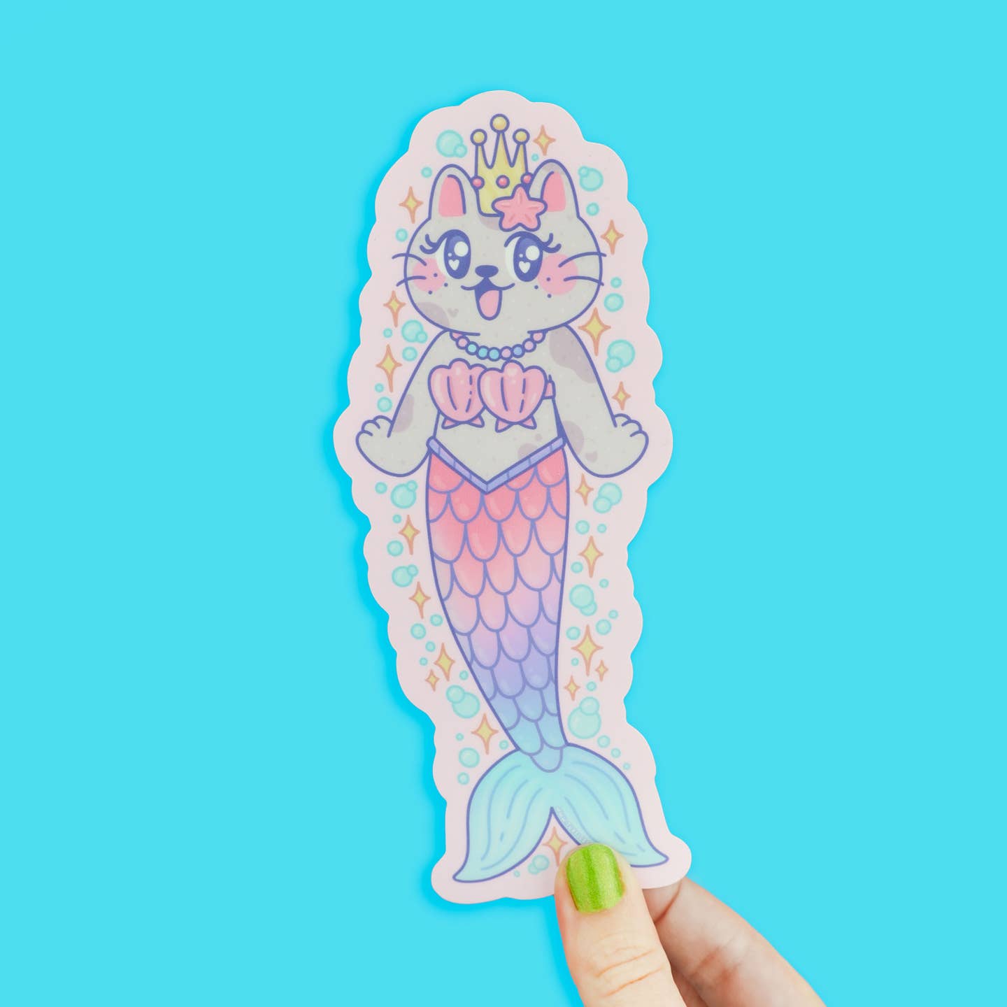 Purrmaid Cat Mermaid Long Decal Sticker