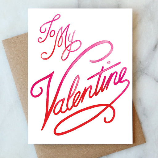 To My Valentine Pink Script Card