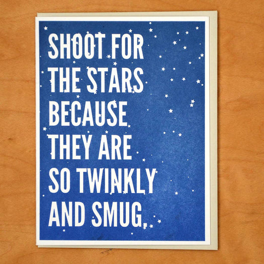 Twinkly and Smug Stars Card