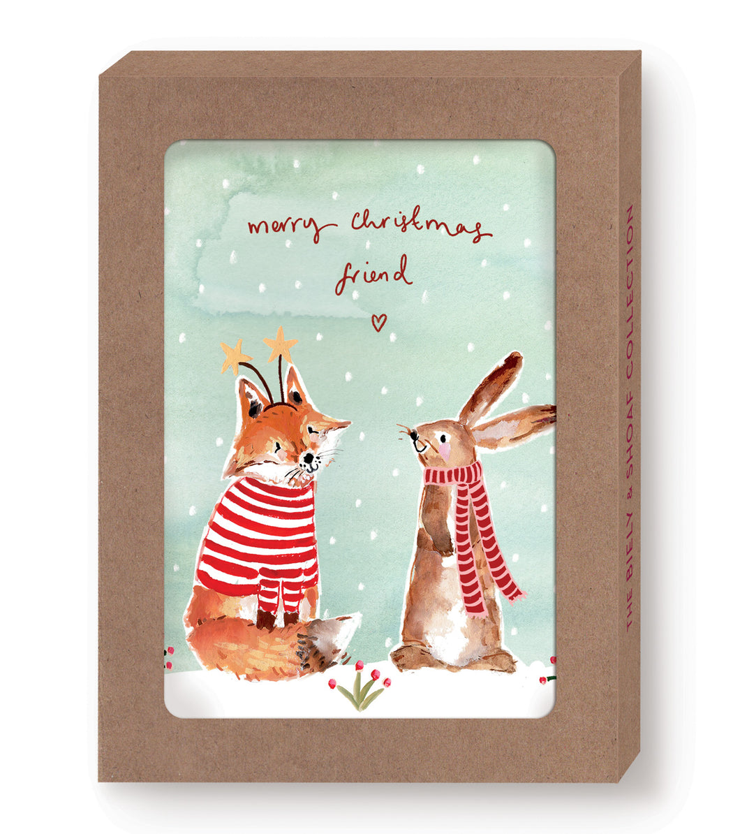 Fox & Bunny Christmas Boxed Card Set