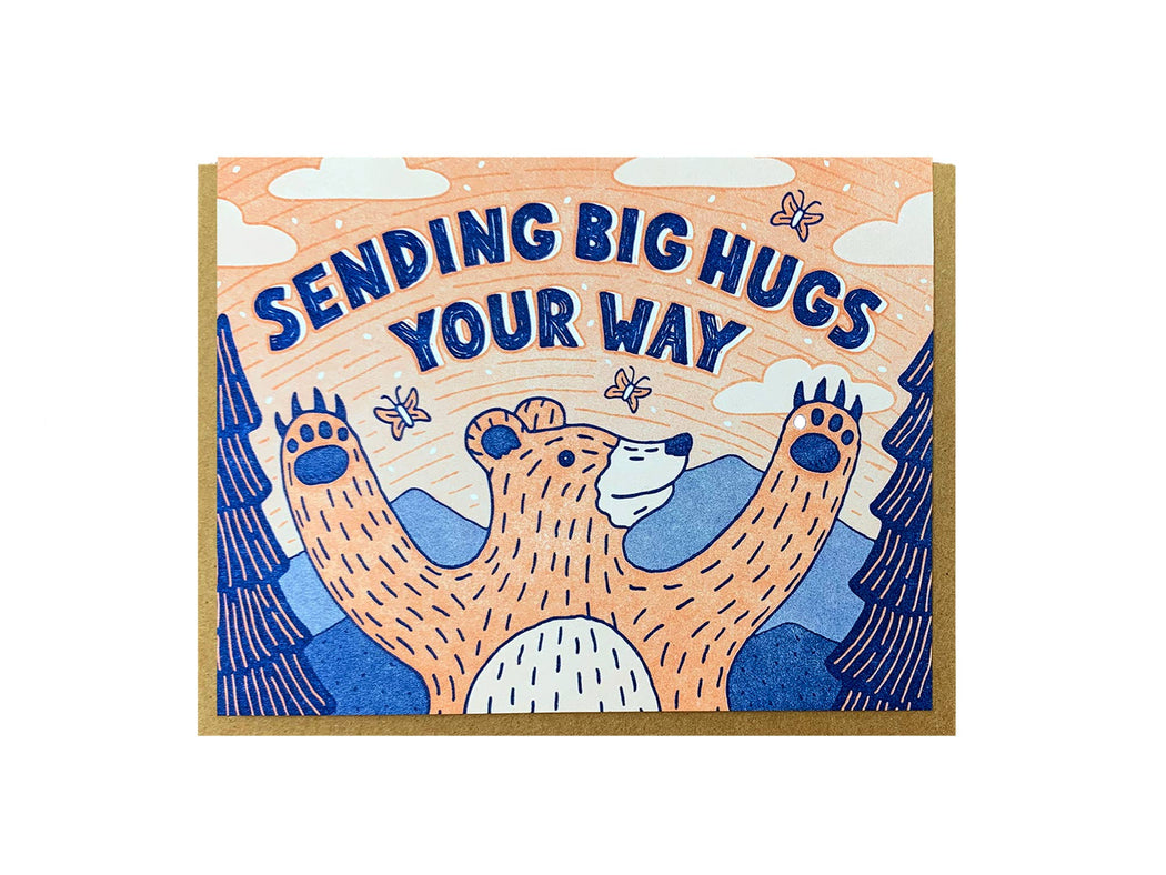 Sending Big Hugs Your Way Bear Card