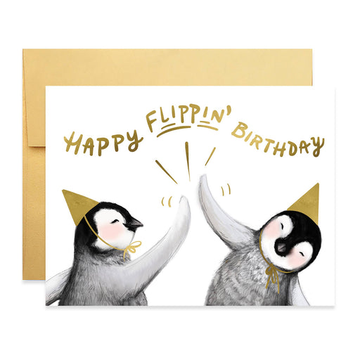 Penguins Happy Flippin Birthday Card