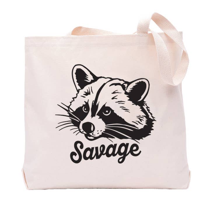 Savage Raccoon Tote Bag