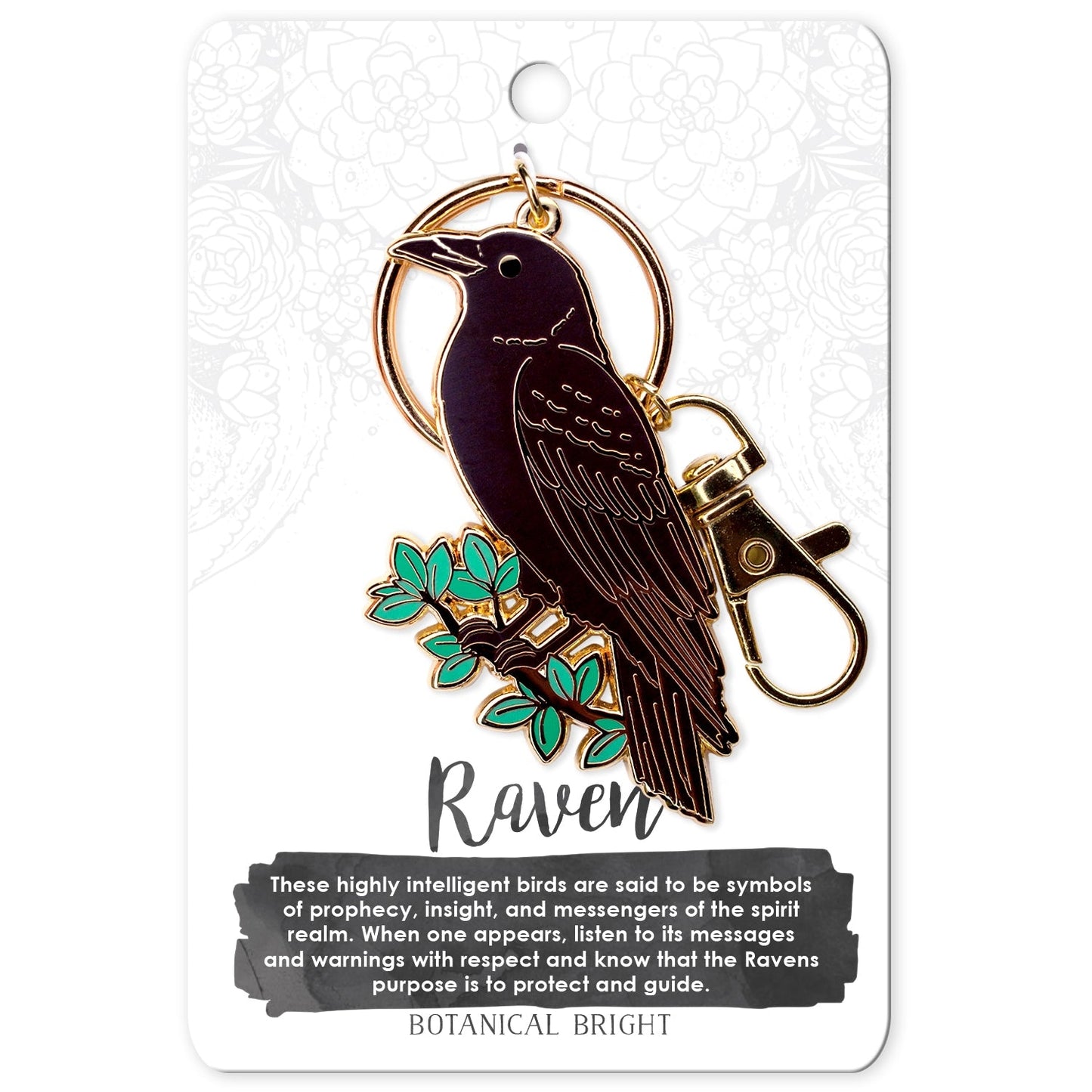 Raven Enamel Keychain