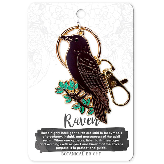 Raven Enamel Keychain