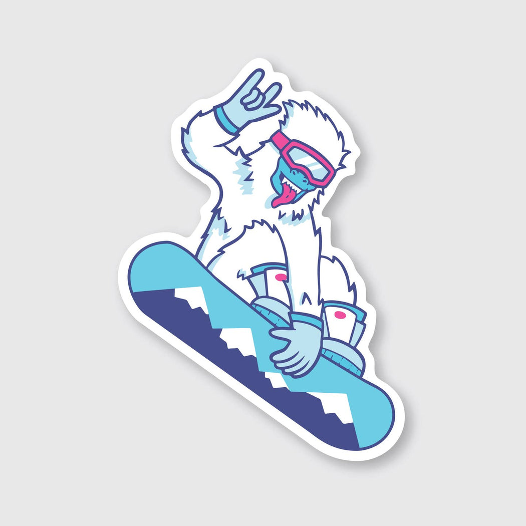 Snowboarding Shreddy Yeti Vinyl Sticker