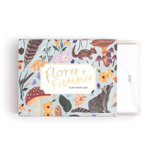 Flora & Fauna Flat Note Social Stationery Set