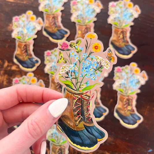 Wandering Hiking Boots Vinyl Sticker