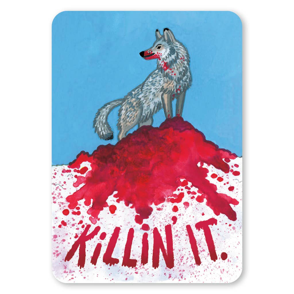 Killin It Wolf Vinyl Sticker