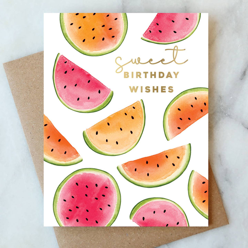 Watermelon Sweet Birthday Wishes Card