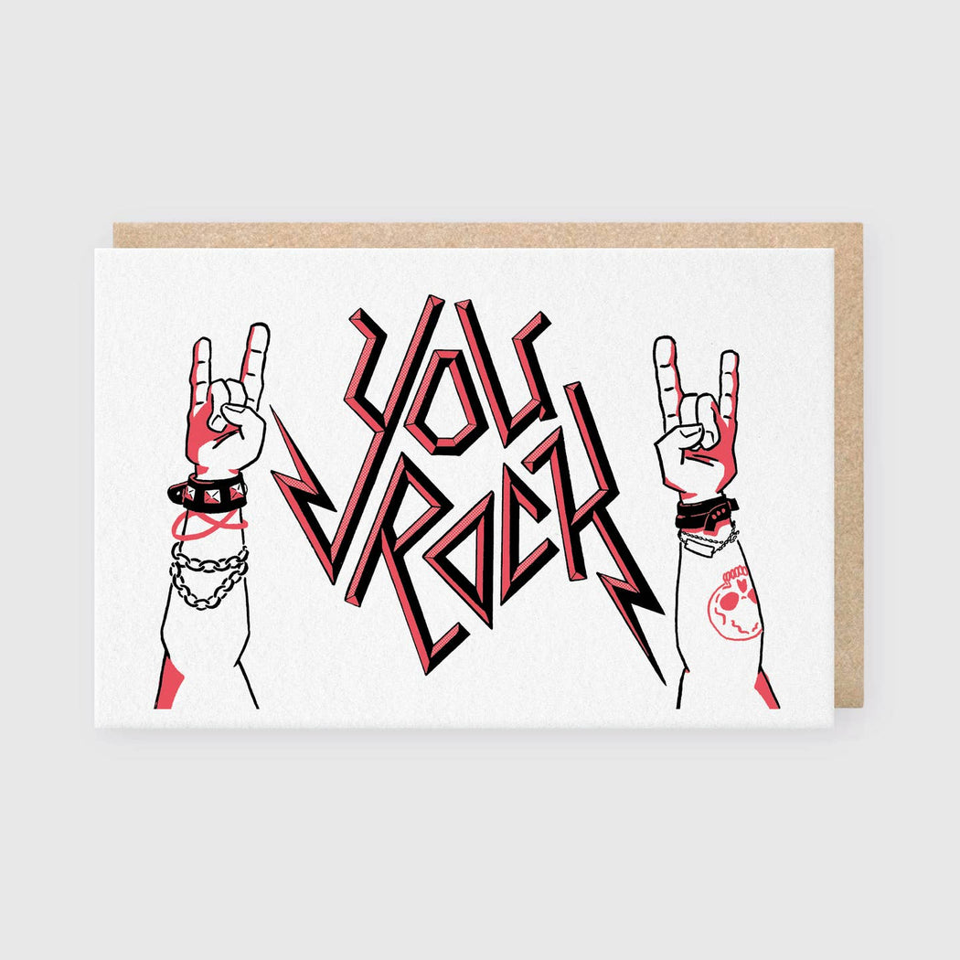 You Rock Tattoo Arms Card