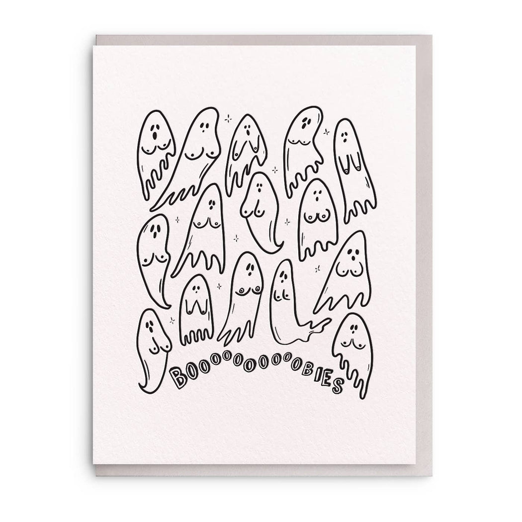 Boooooobies Ghost Halloween Card