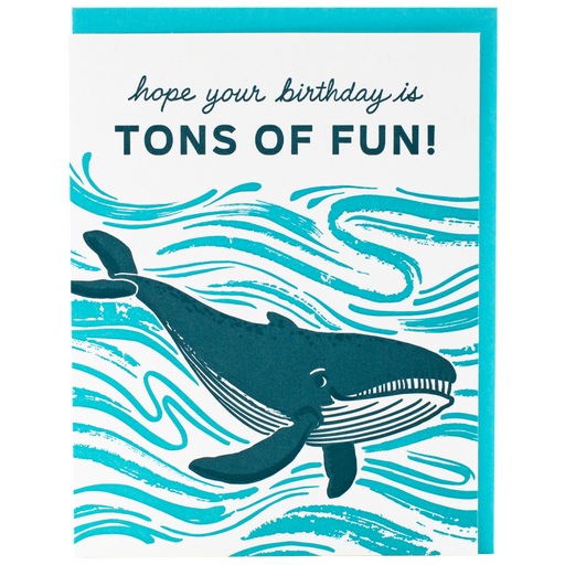Blue Whale Tons of Fun Birthday Card
