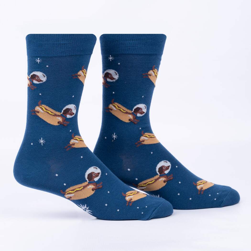 Weiner Dogs In Space Men's Crew Socks