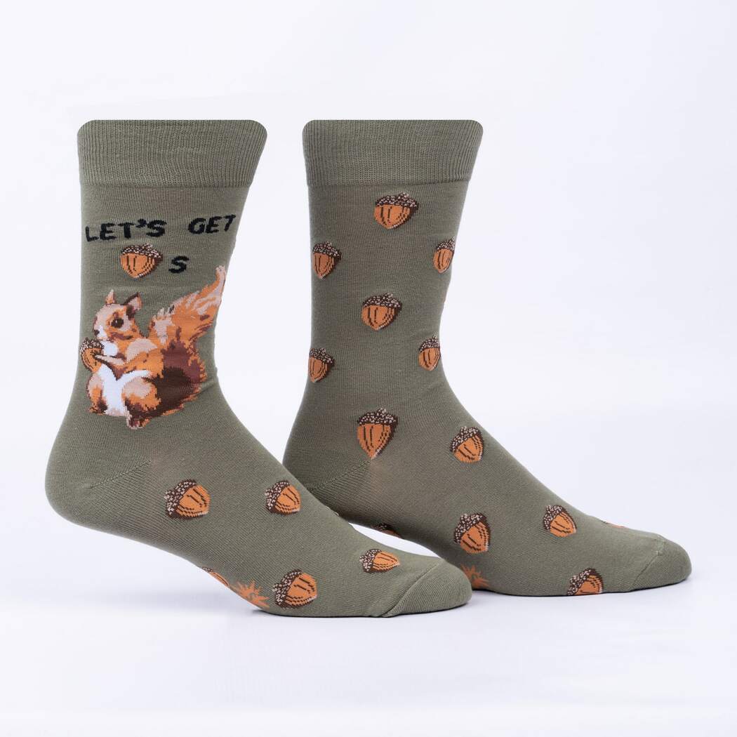 Lets Get Nuts Squirrel Men's Crew Socks