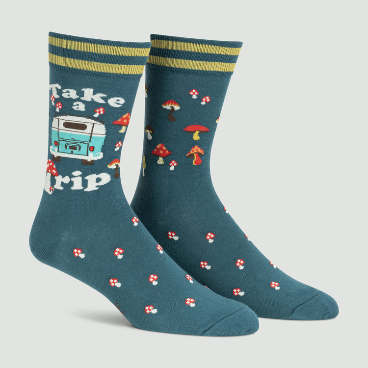 Take a Trip Mushrooms Men's Crew Socks