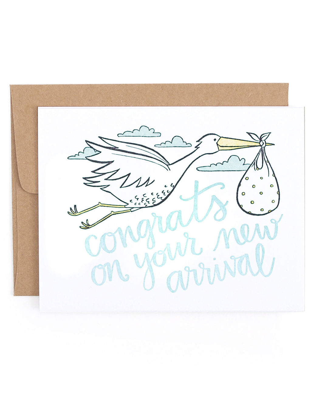Congrats on Your New Arrival Stork Baby Card