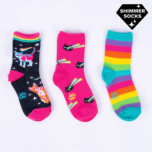 Space Cats Junior's Crew Pack of Socks