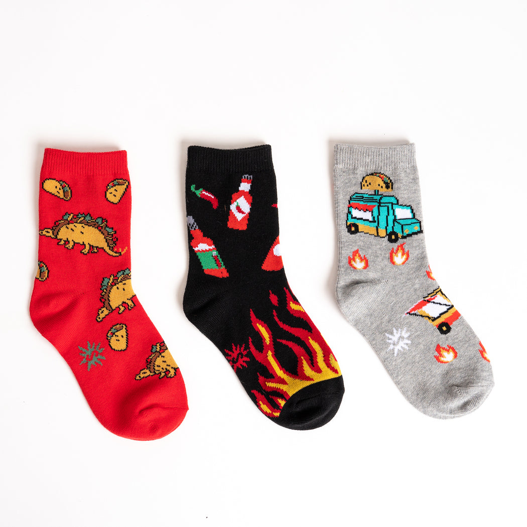 Tacosaurus Youth Crew Pack of Socks