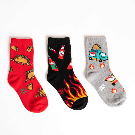 Tacosaurus Junior's Crew Pack of Socks