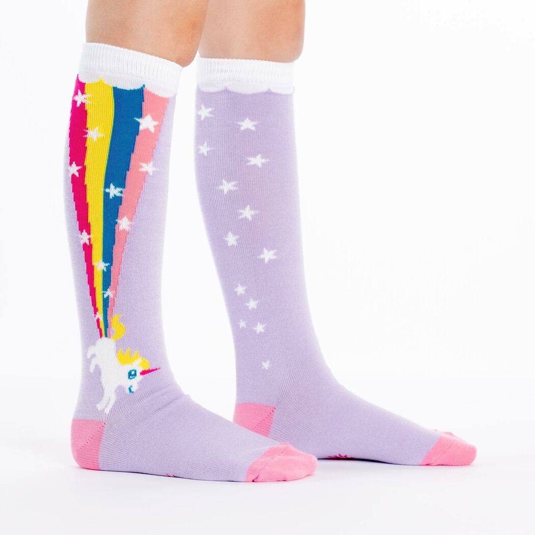 Rainbow Blast Unicorn Youth Knee High Socks