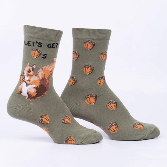 Lets Get Nuts Squirrel Women's Crew Socks