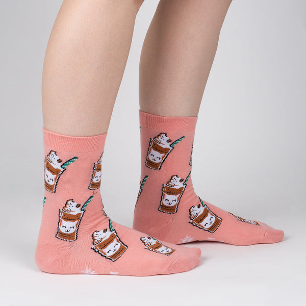 Cat Puccino Women's Crew Sockss