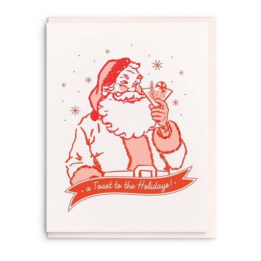 Santa Toast to Holidays Card