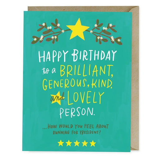 Running for President Birthday Card