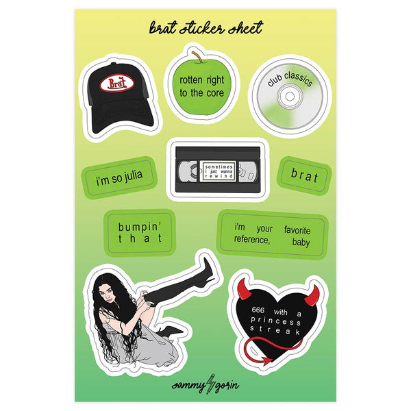 Brat Vinyl Sticker Sheet