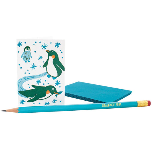 Playful Penguins Mini Blank Cards