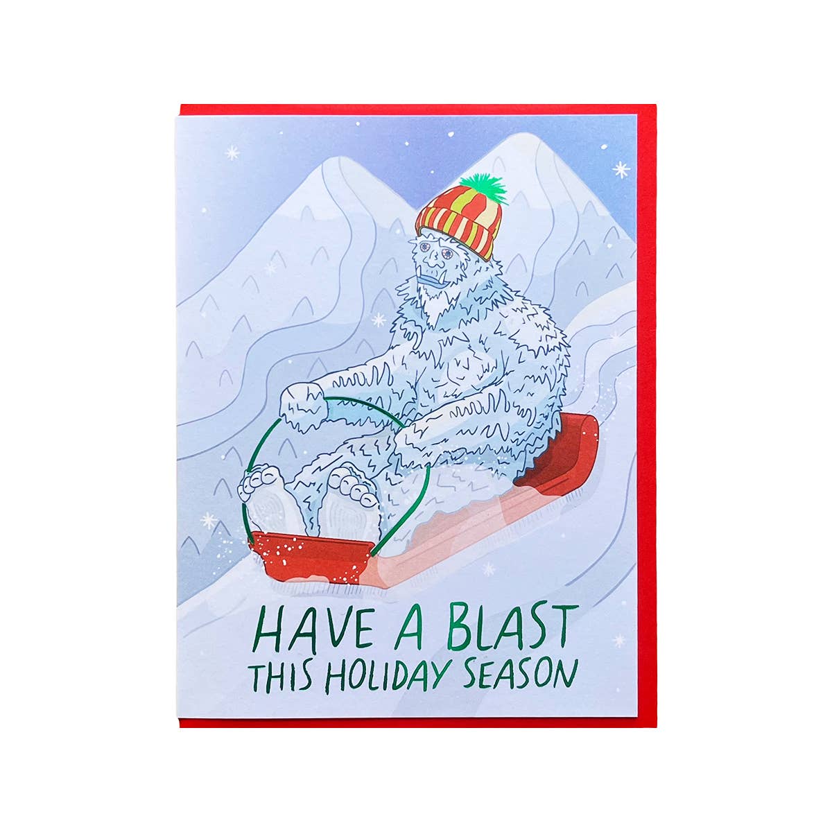 Sledding Yeti Card