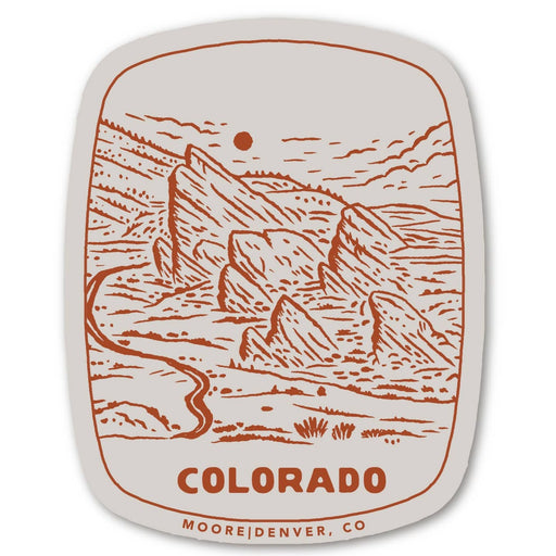 Red Rocks Colorado Line Art Vinyl Sticker