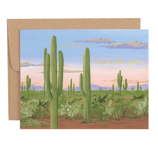 Here For You Saguaro Cactus Card