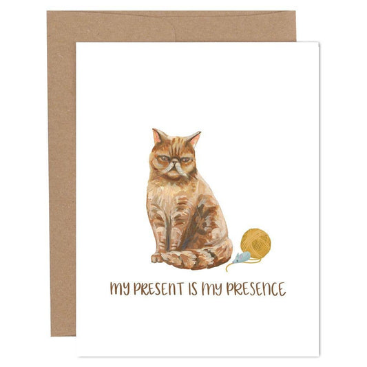 My Present Is My Presence Cat Card