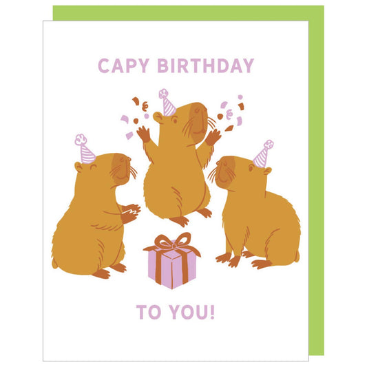 Capybara Capy Birthday Card