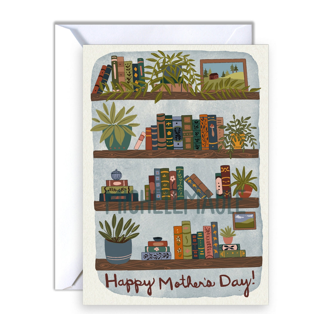 Bookcase Happy Mothers Day Card